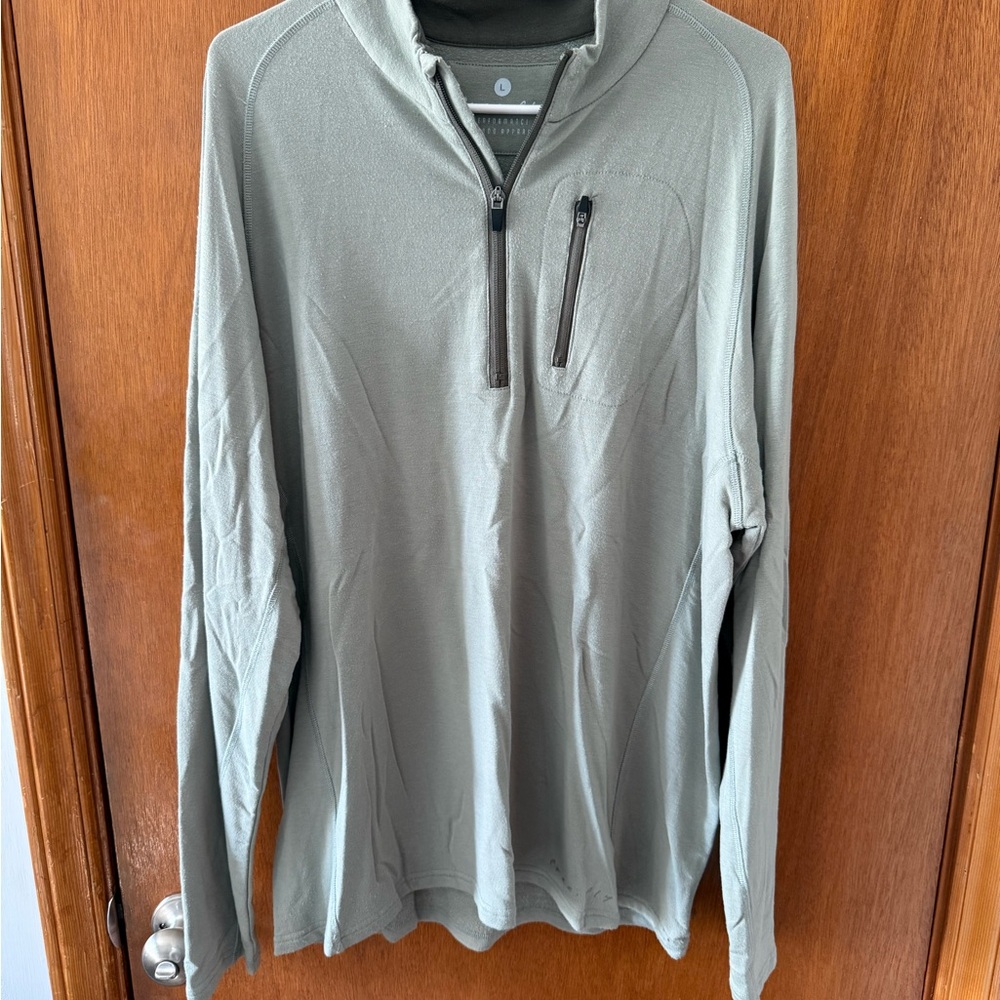 Free Fly Apparel Men's Bamboo Quarter Zip Green